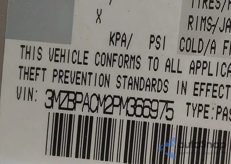 2023 Mazda Mazda3 2.5 S Preferred из США, поврежденный, VIN 3MZBPACM2PM366975